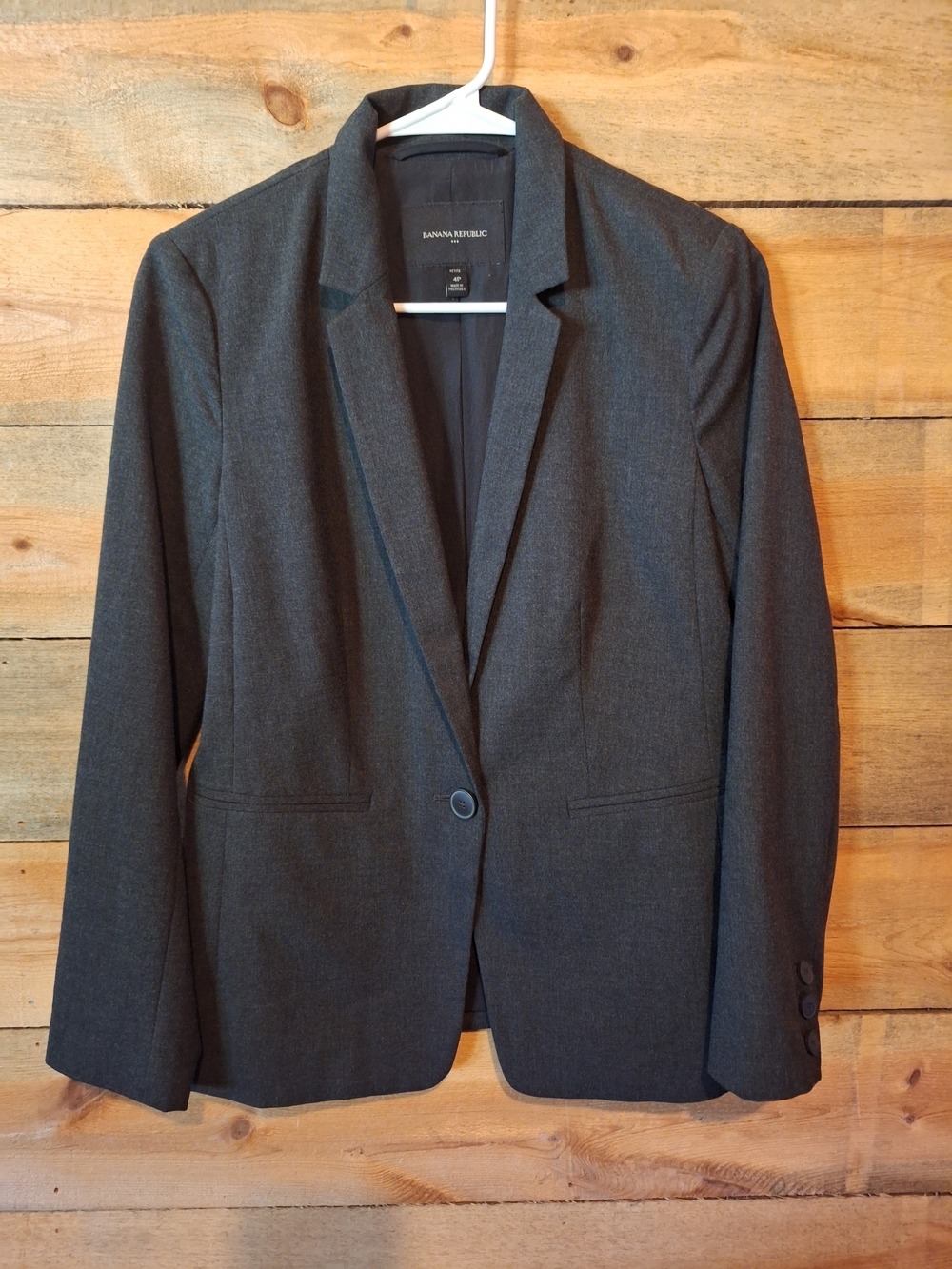 Banana Republic Dark Charcoal Single-Button Blazer